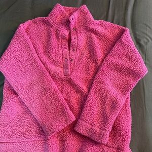 Aerie Vibrant Pink Cowl Neck Sweater